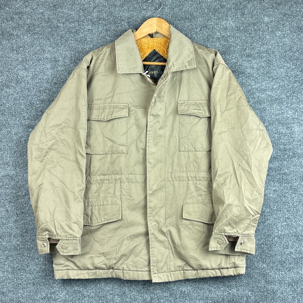 Vintage Japanese Sherpa Lined Military Chore Coat Field Jacket Size Large